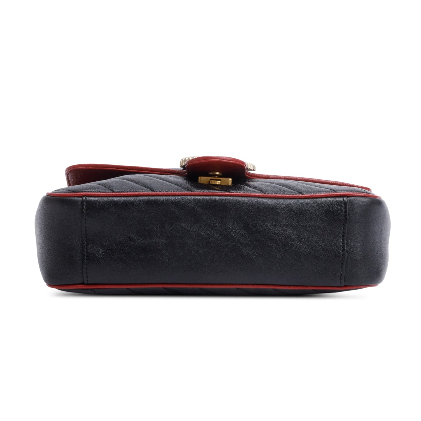 Gucci Black /Red GG Marmont Torchon Small Shoulder Bag