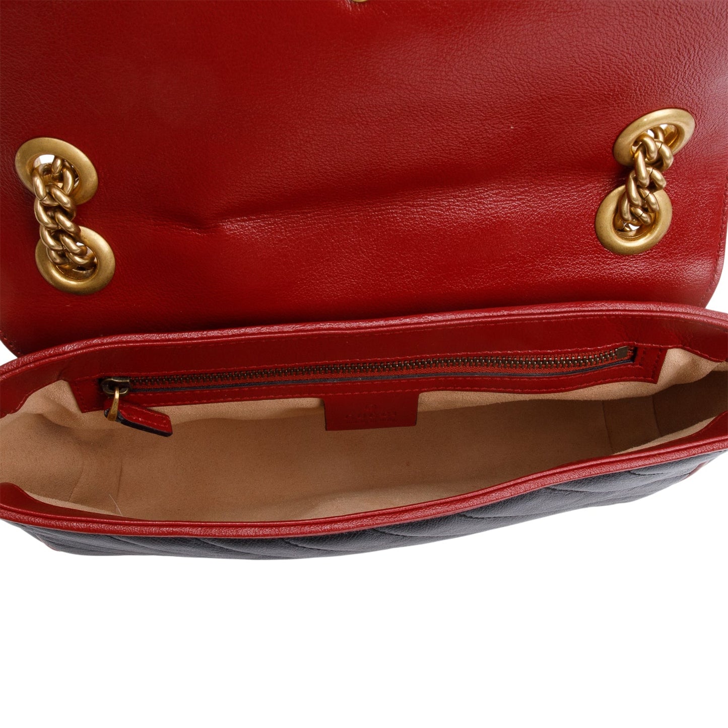 Gucci Black /Red GG Marmont Torchon Small Shoulder Bag