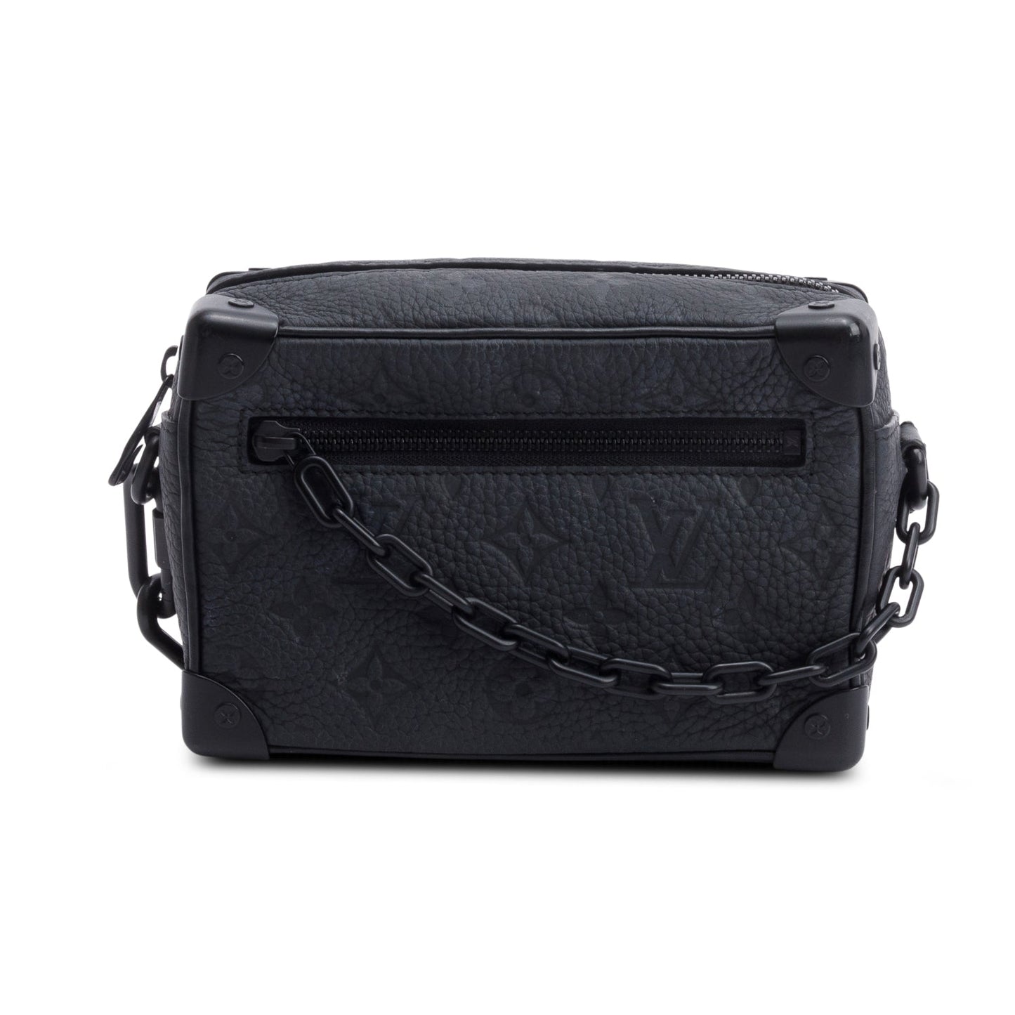 Louis Vuitton Black Monogram Embossed Taurillon Mini Soft Trunk Bag