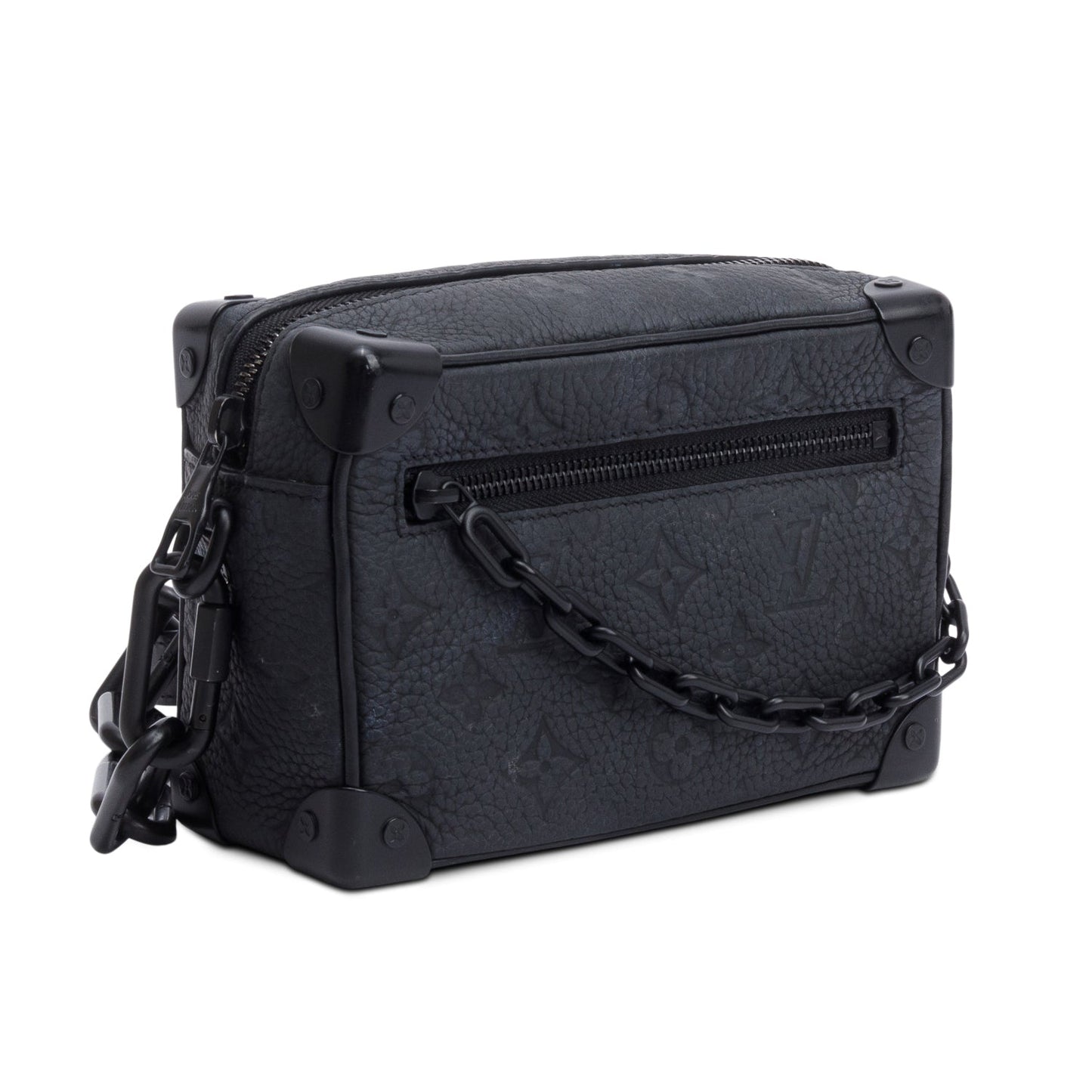 Louis Vuitton Black Monogram Embossed Taurillon Mini Soft Trunk Bag