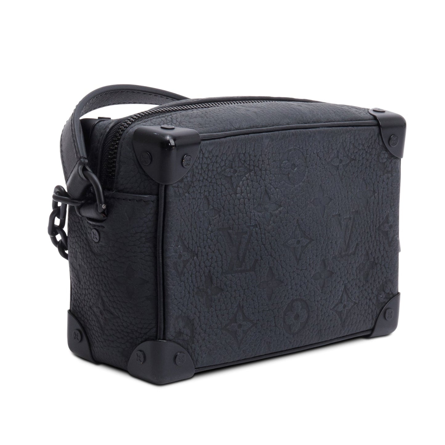 Louis Vuitton Black Monogram Embossed Taurillon Mini Soft Trunk Bag
