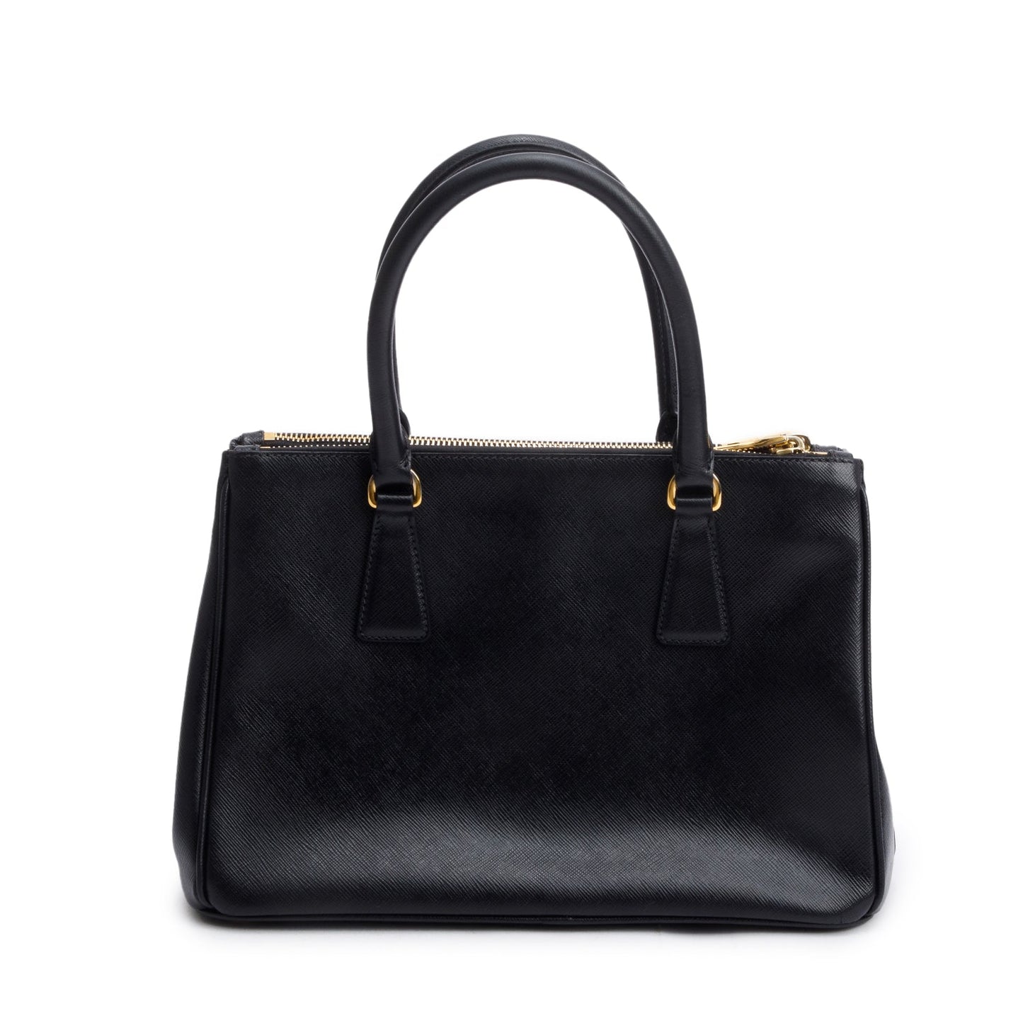 Prada Black Saffiano Leather Small Double Zip Galleria Tote