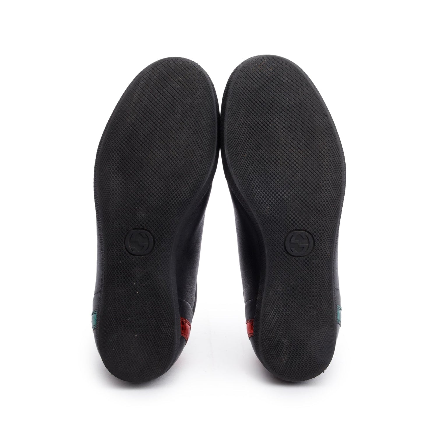 Gucci Black GG Marmont Snakeskin-Trimmed Sneakers, Size 7.5