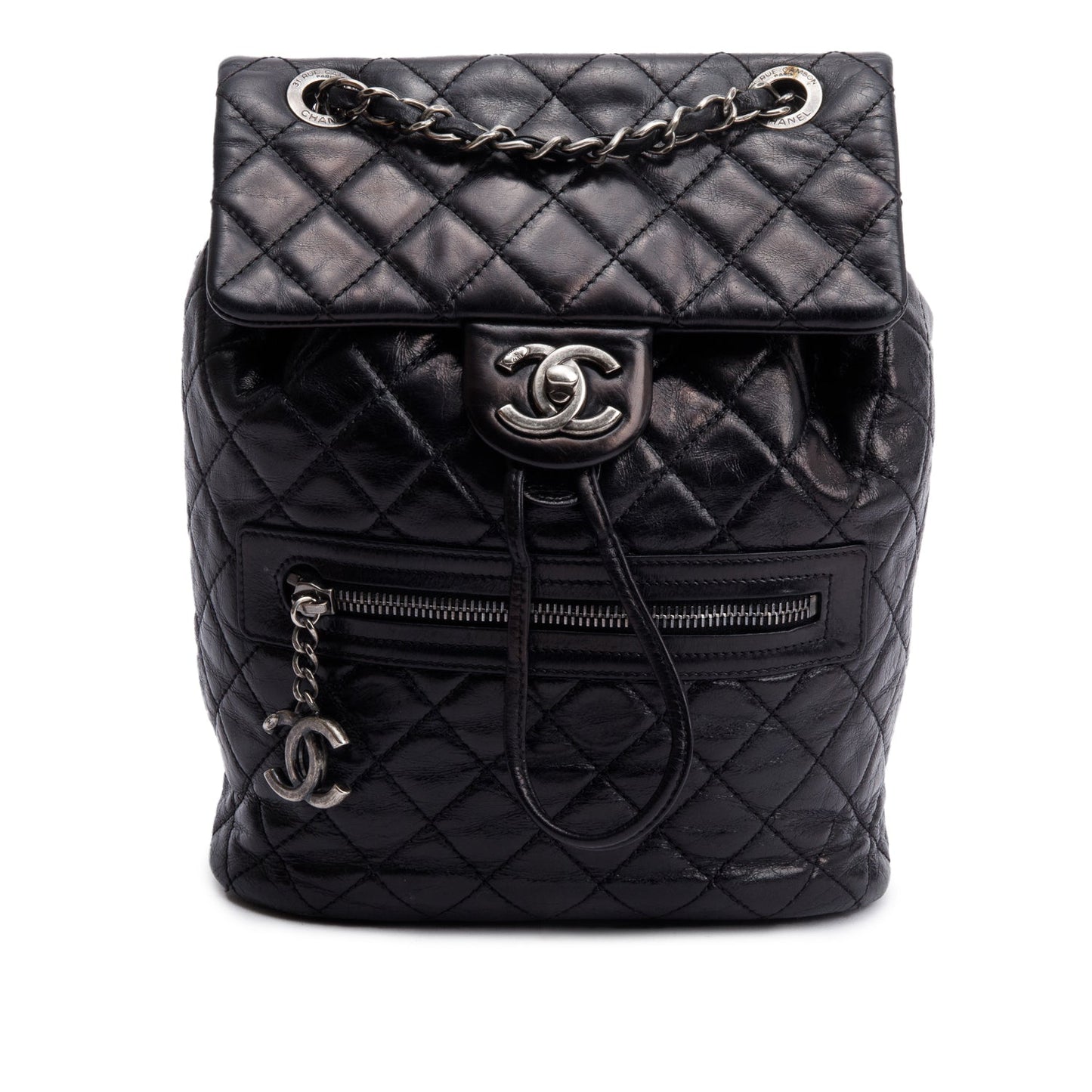 Chanel Black Quilted Calfskin Leather Small Salzburg Mountain Backpack