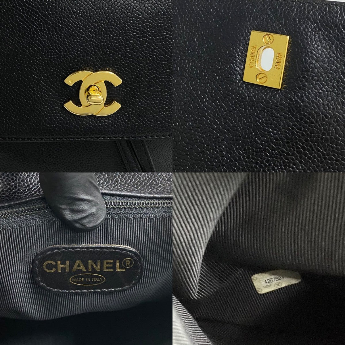 CHANEL Backpack Matt caviar skin black Trip Luco co Women