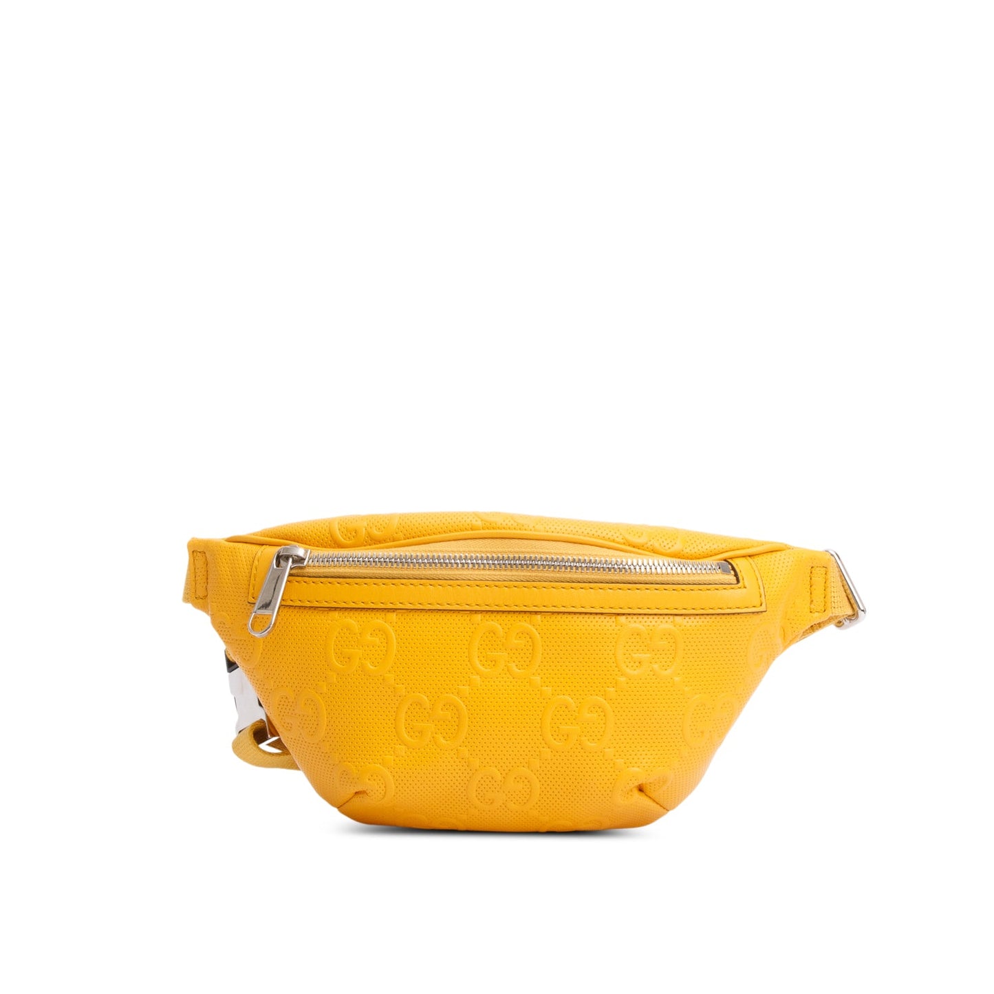 Gucci Yellow Leather Embossed Jumbo GG Small Belt Bag
