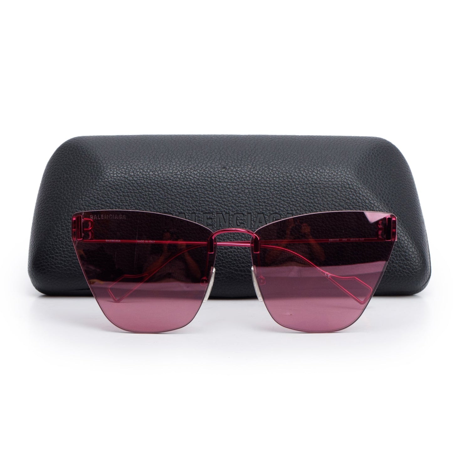 Balenciaga BB0111S Purple Light Rimless Cat-Eye Sunglasses