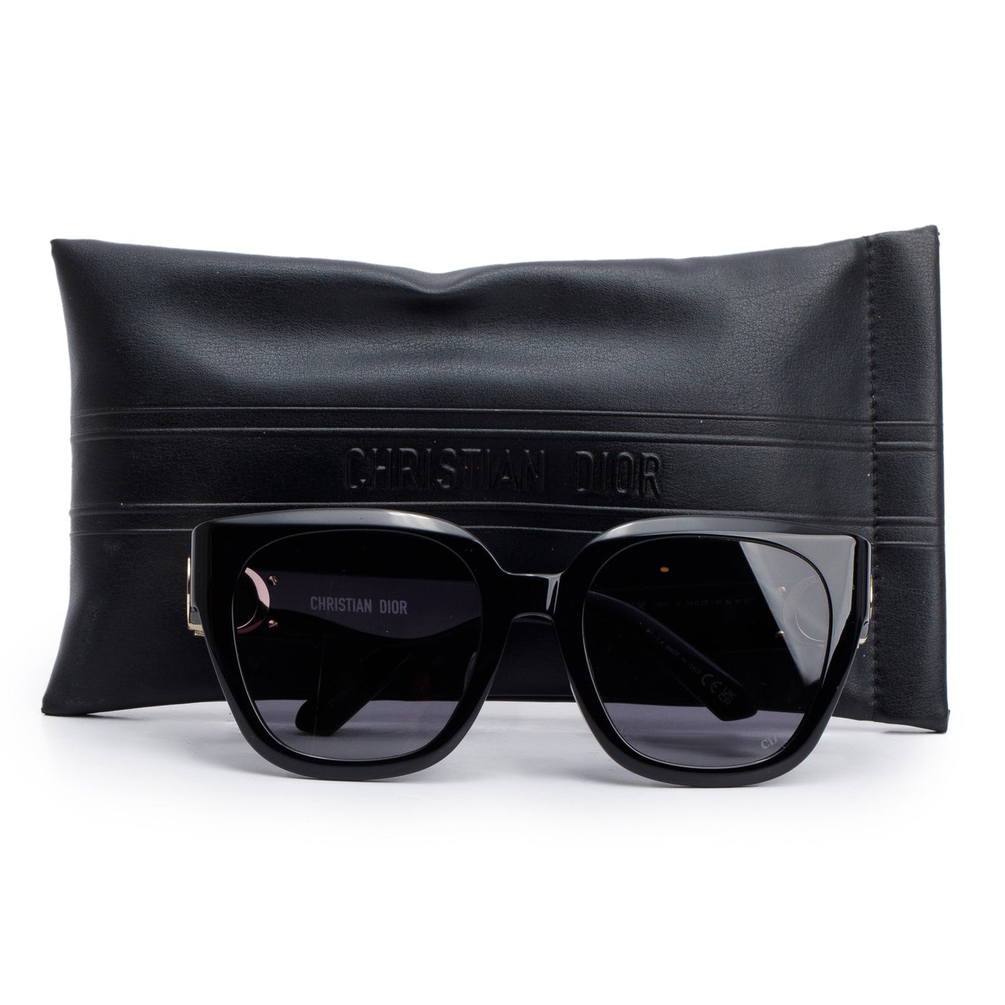Christian Dior Black Acetate 30montaigne S10F Square Sunglasses