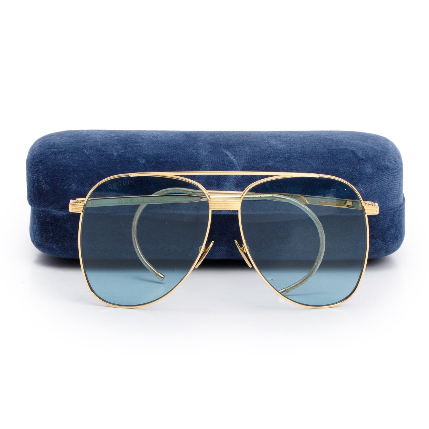 Gucci GG0953S Gold-Tone Metal Frame Aviator Sunglasses