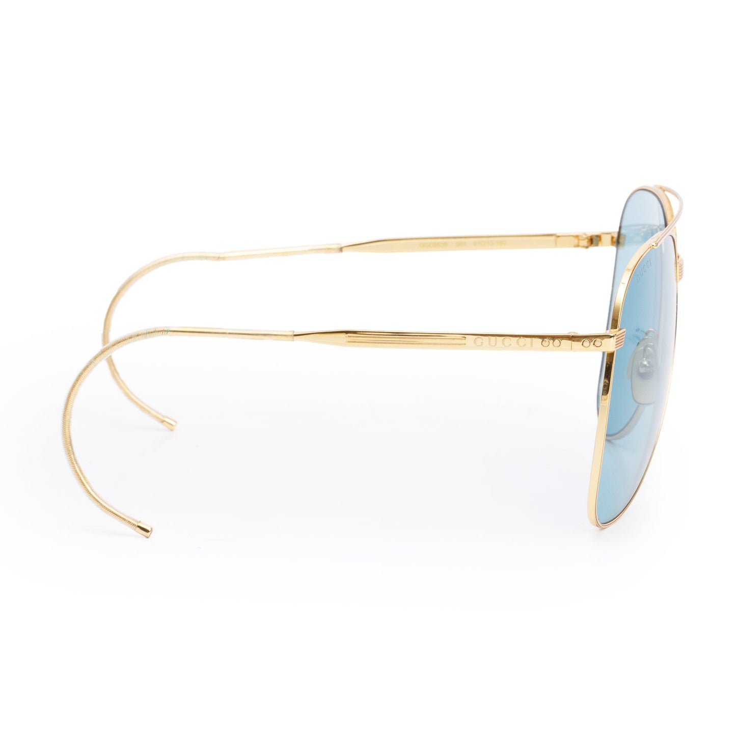 Gucci GG0953S Gold-Tone Metal Frame Aviator Sunglasses