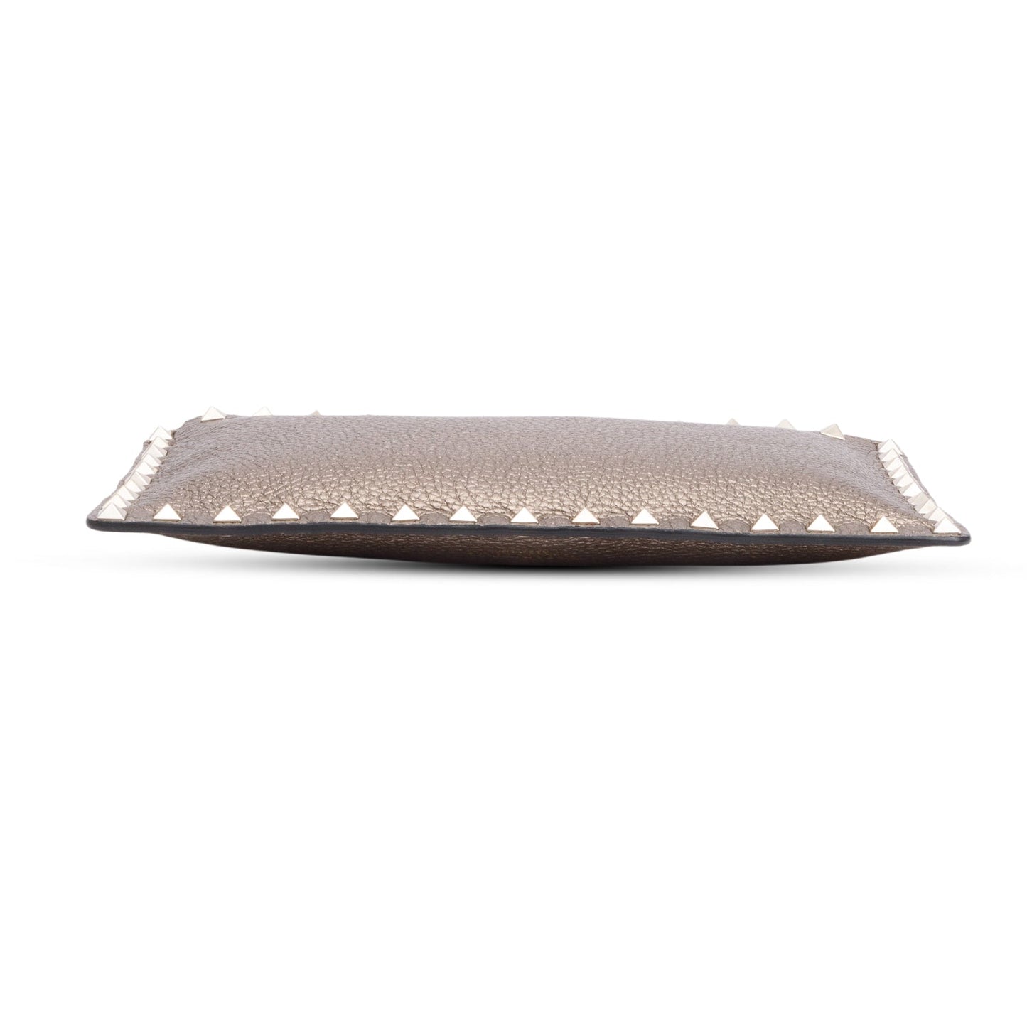 Valentino Metallic Gold Calfskin Leather Small Rockstud Clutch