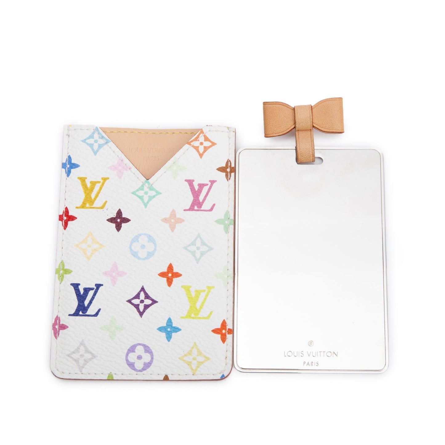 Louis Vuitton White Monogram Multicolore Case Pouch with Mirror