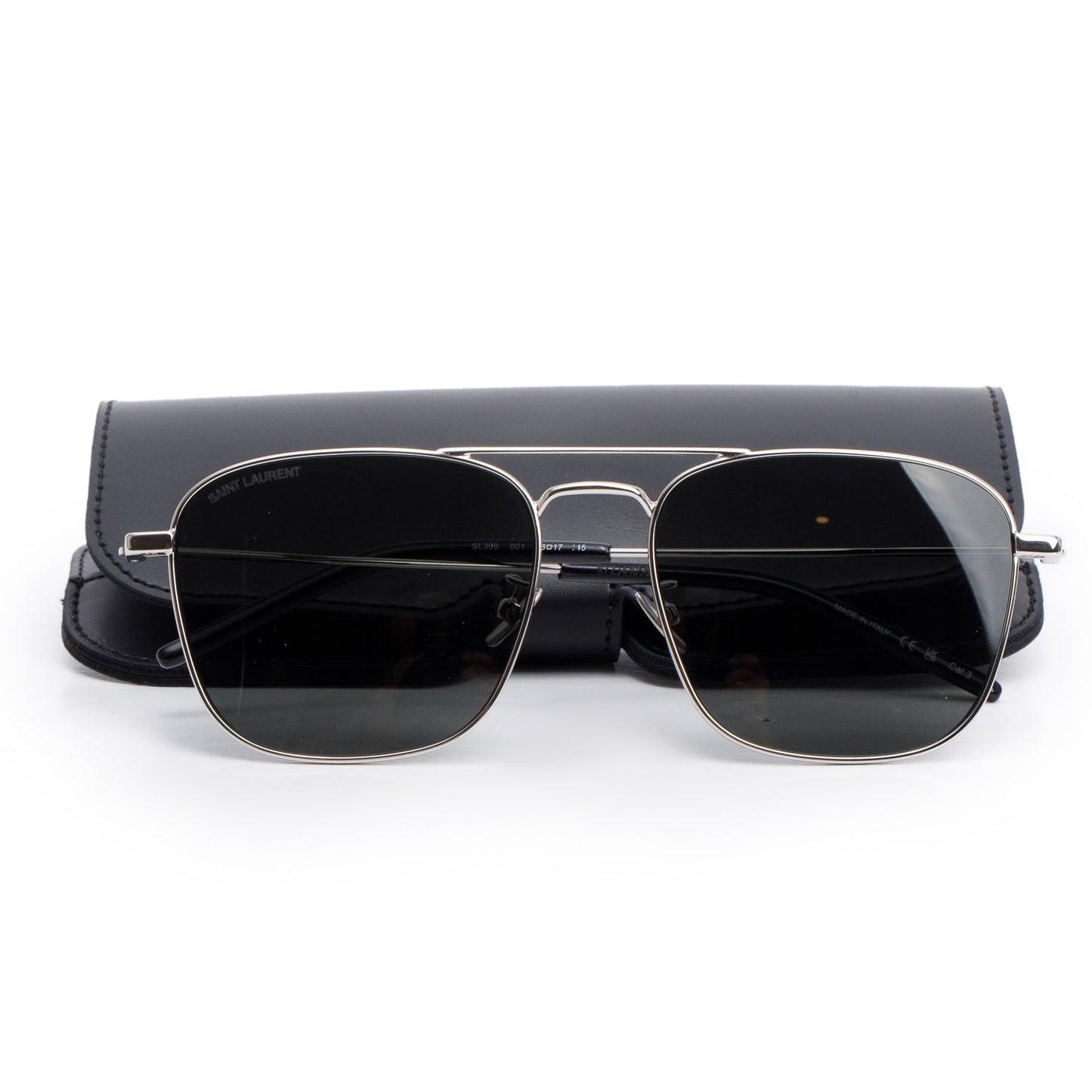 Saint Laurent Silver Tone SL 309 Aviator Sunglasses
