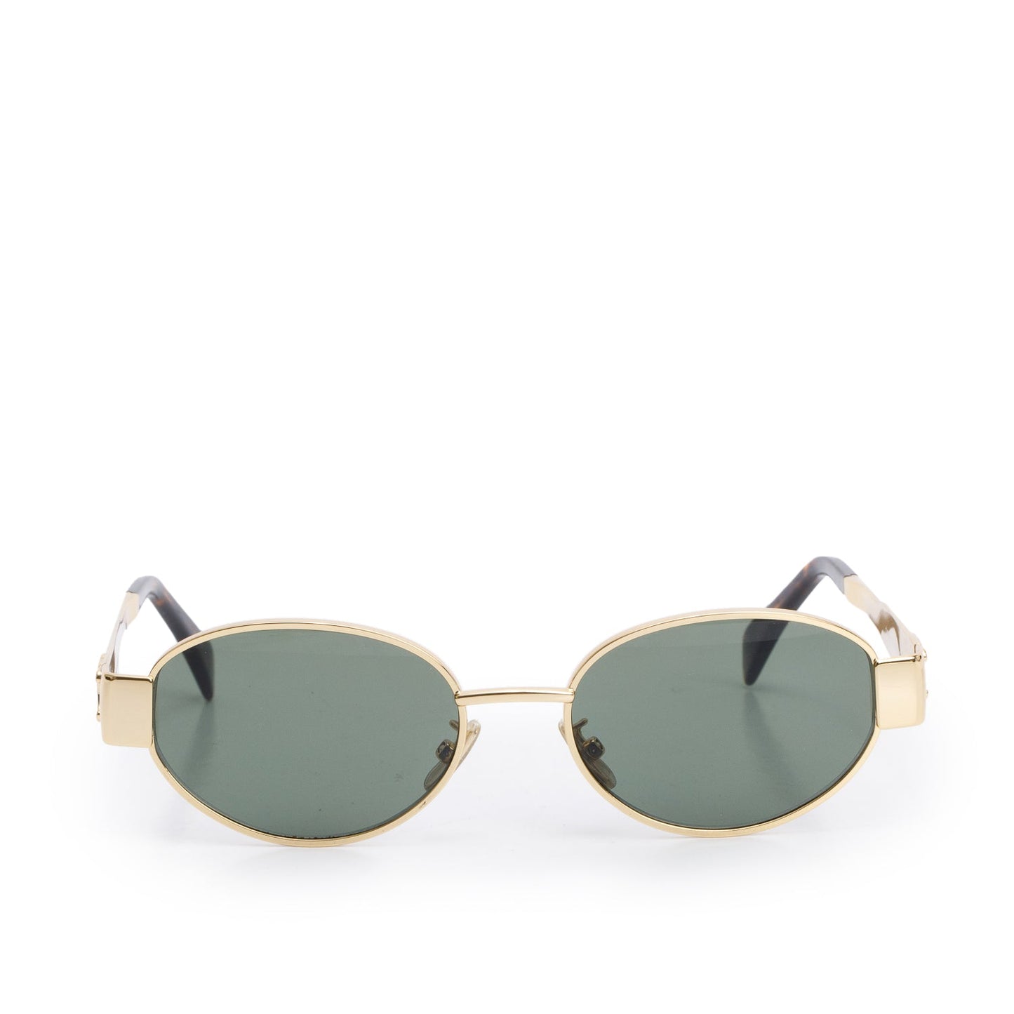 Celine CL40235U Gold Tone Triomphe Metal 01 Oval Sunglasses