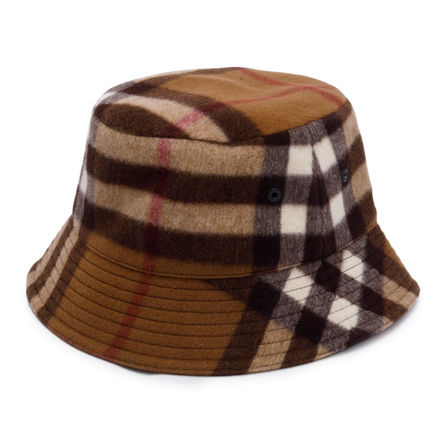 Burberry Check Wool Bucket Hat, Size XL