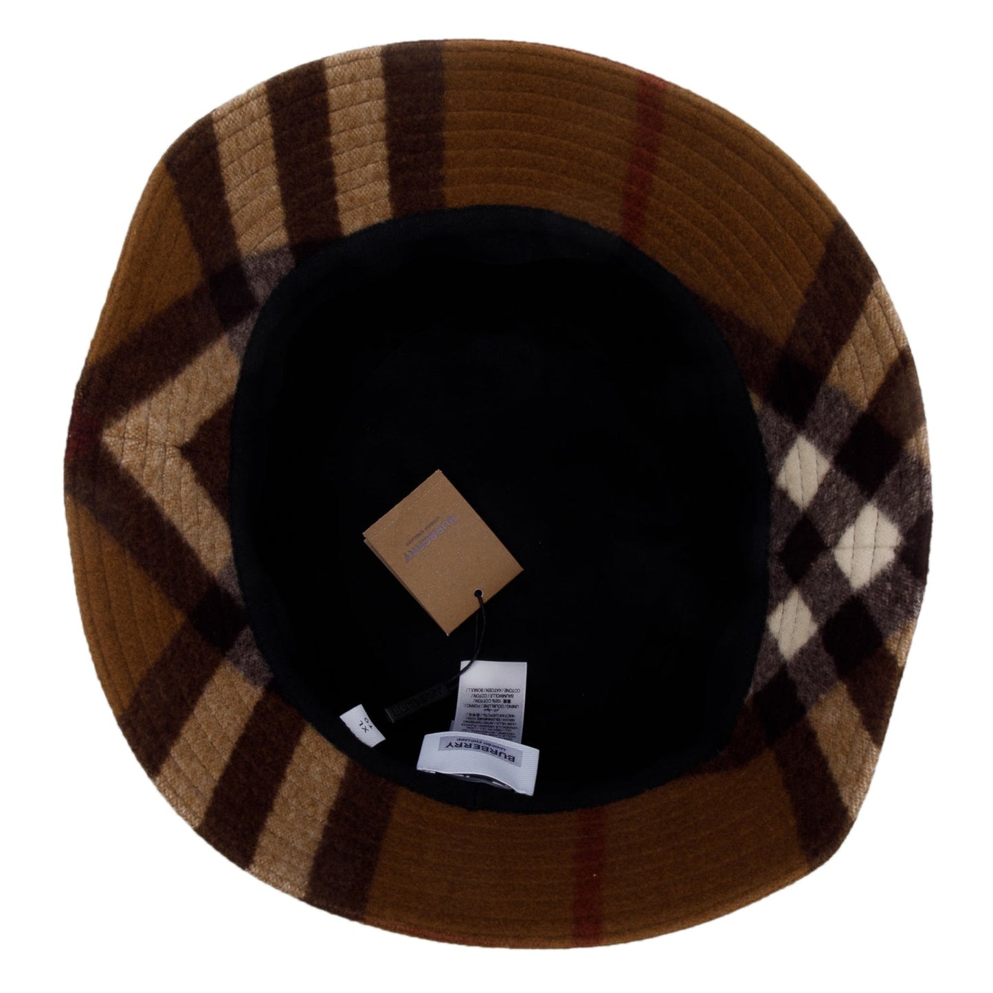 Burberry Check Wool Bucket Hat, Size XL