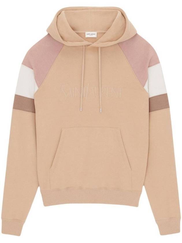 Luxury Saint Laurent Trending 2025 Front Logo Cotton Hoodie Beige