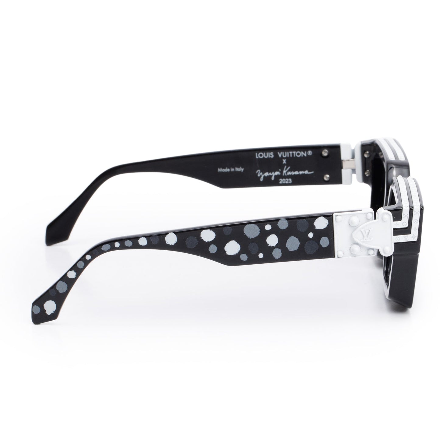 Louis Vuitton 2022 Black Painted Dots Acetate 1.1 Millionaires Sunglasses