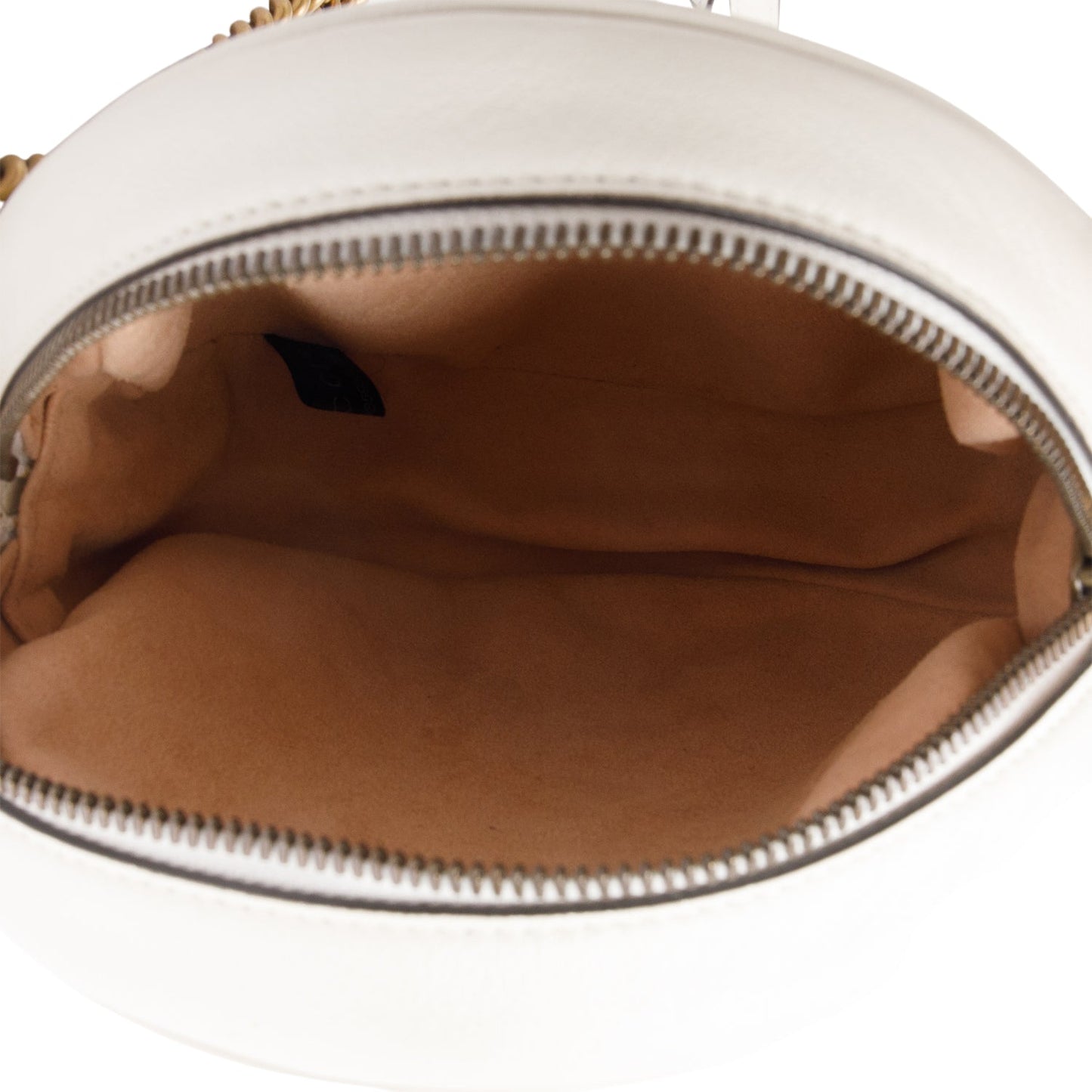Gucci White GG Marmont Matelasse Leather Mini Round Shoulder Bag