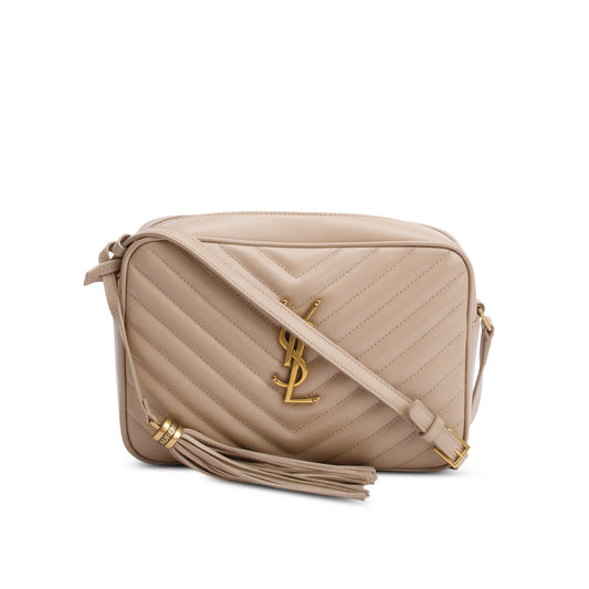 Saint Laurent Beige Quilted Leather Lou Camera Bag