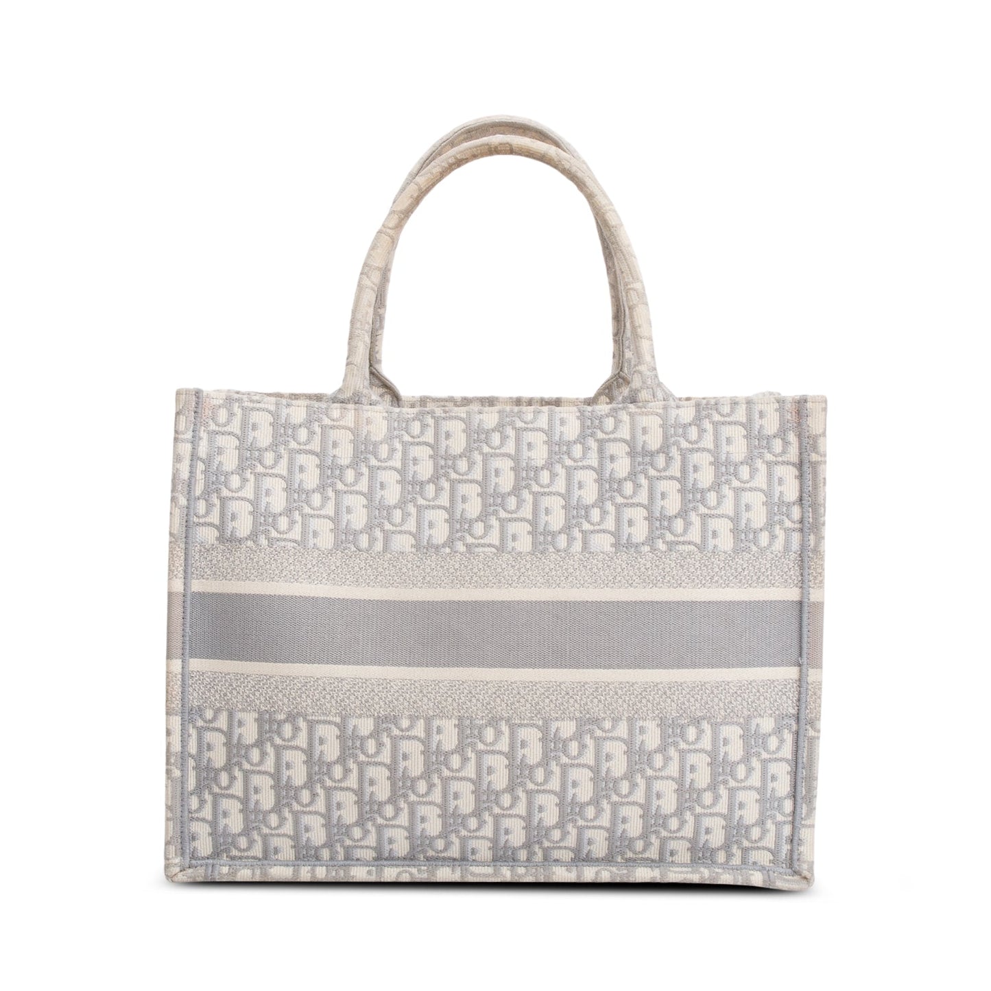 Christian Dior 2020 Grey Oblique Embossed Leather Medium Book Tote