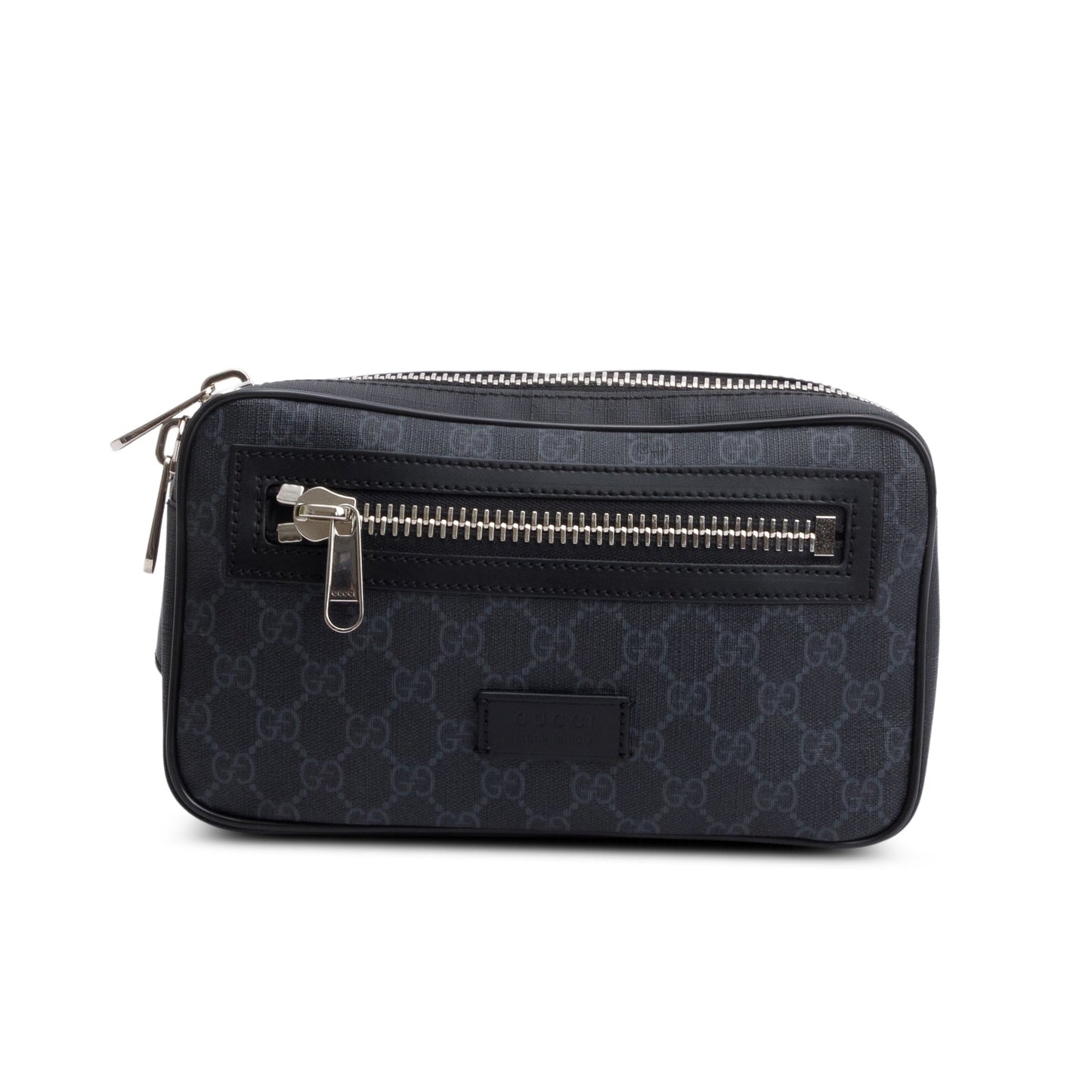 Gucci Black GG Supreme Belt Bag with Zip Pocket