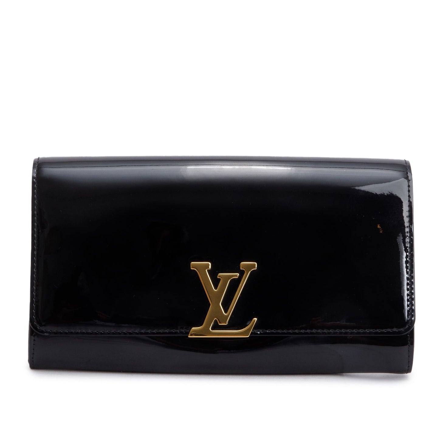 Louis Vuitton Black Vernis Signature Louise Clutch