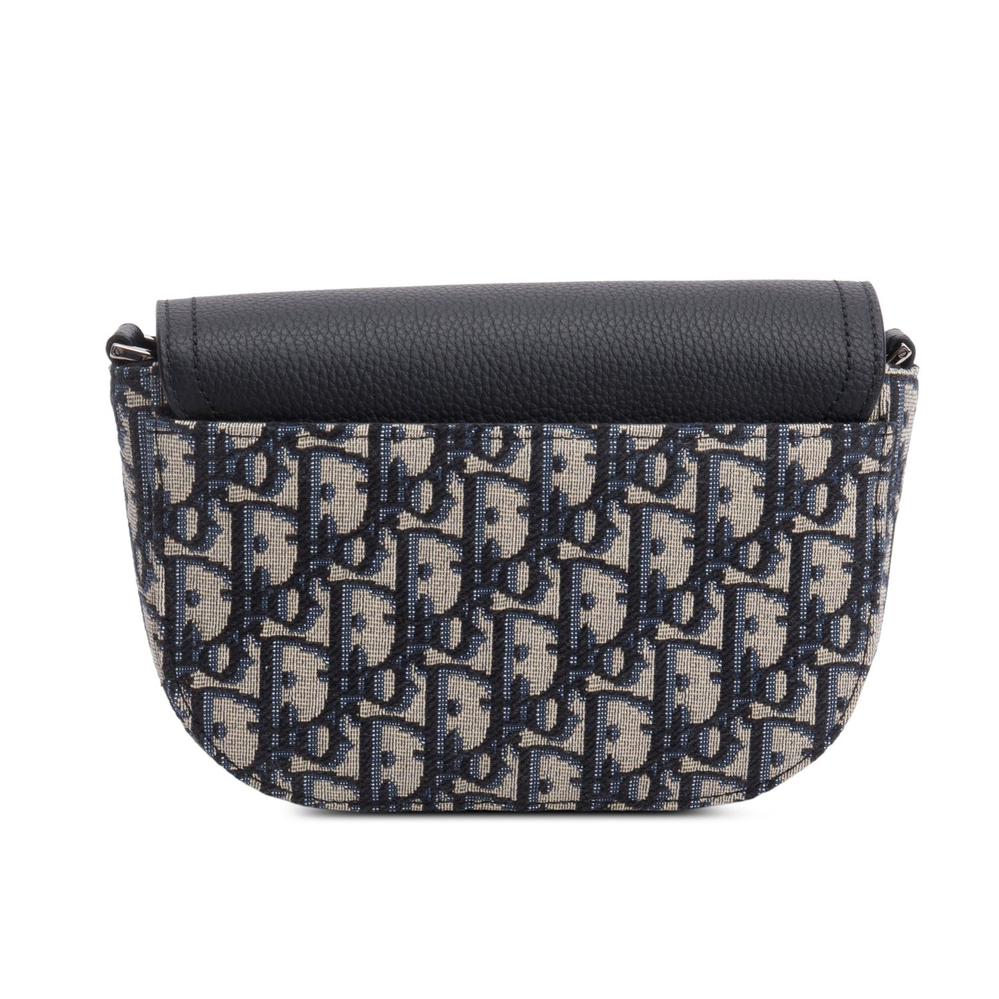 Christian Dior 2024 Black Calfskin Leather Oblique Mini Saddle Messenger Bag