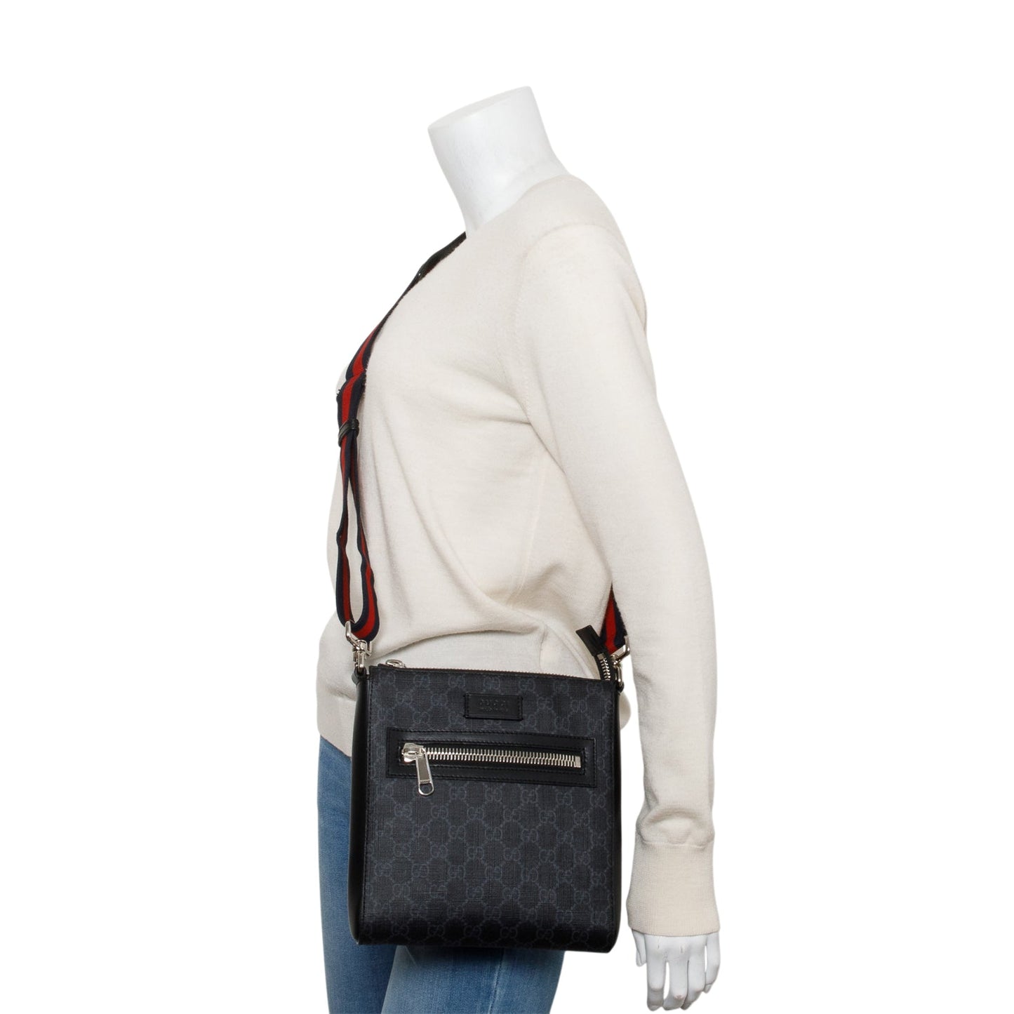 Gucci Black GG Supreme Small Messenger Bag