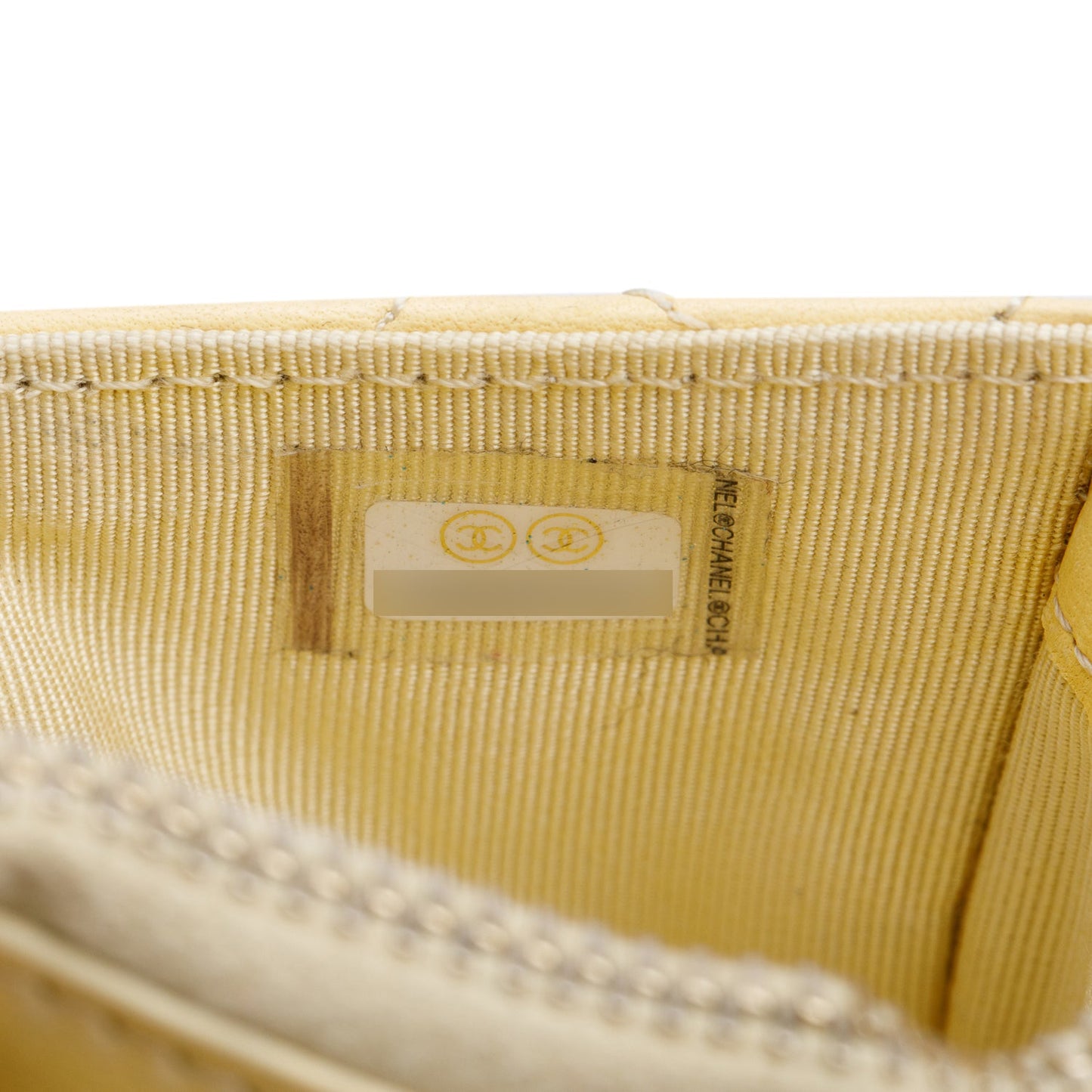 Chanel 2020 Yellow Quilted Lambskin Leather CC Zipped Card Holder