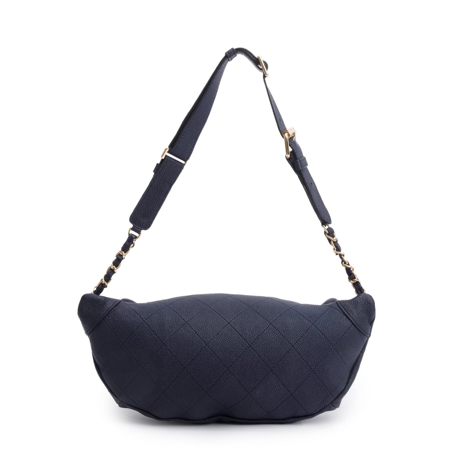 Chanel Navy Calfskin Leather Quilted Banane Waist Bag