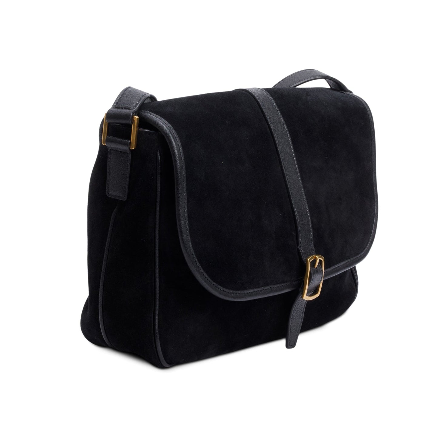 Saint Laurent Black Suede Medium Sorbonne Crossbody Bag