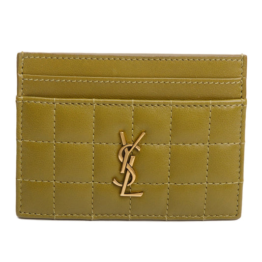 Saint Laurent 2023 Olive Drab Quilted Cassandre Leather Card Case