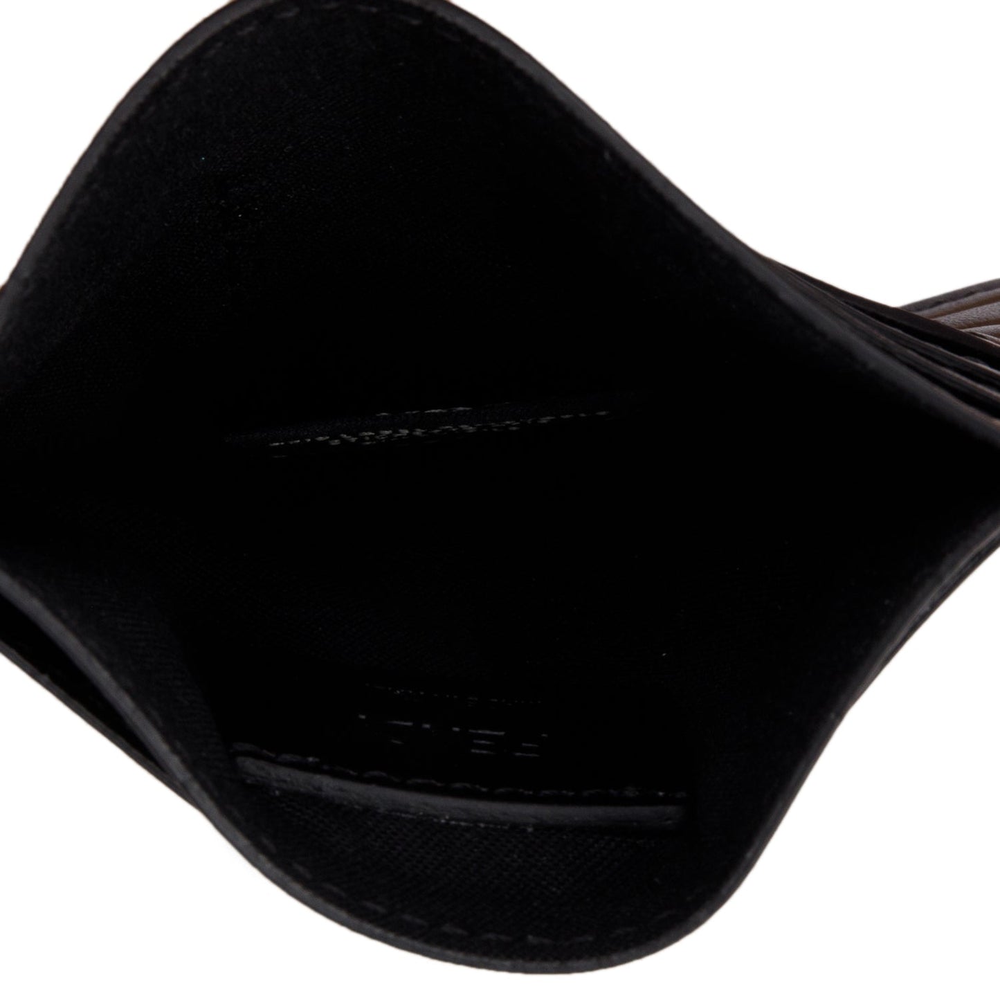 Fendi Brown FF Embossed Leather Card Holder