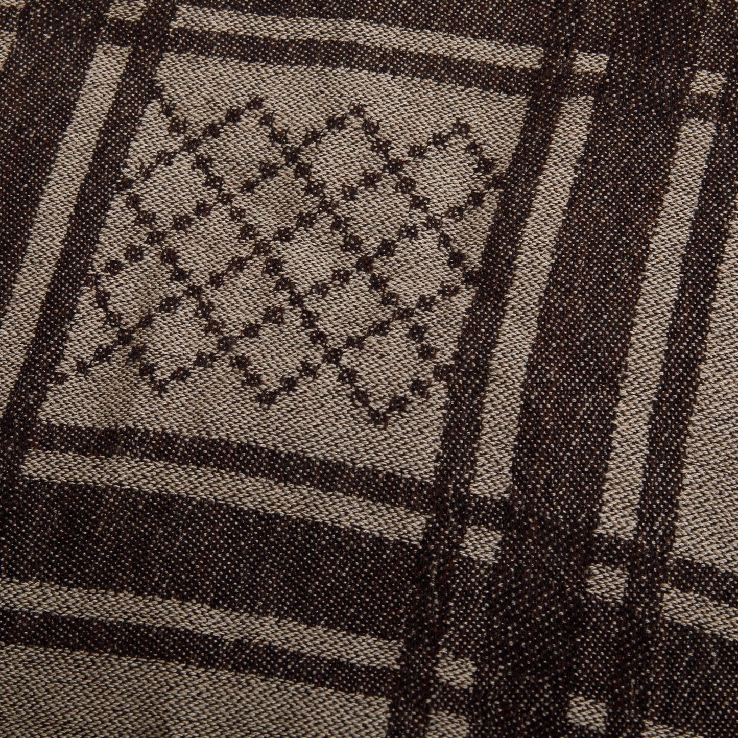 Gucci Brown GG Jacquard Wool Silk Shawl Scarf