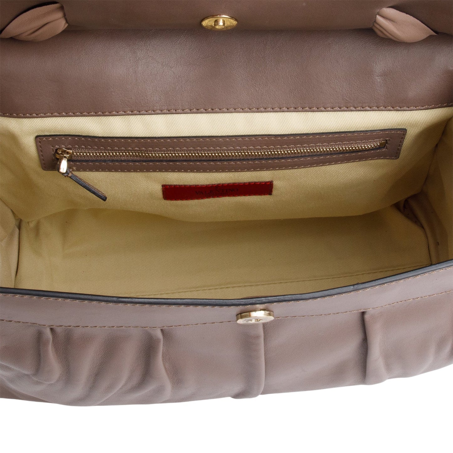 Valentino Taupe/Neutral Calfskin Leather Aphrodite Bow Bag
