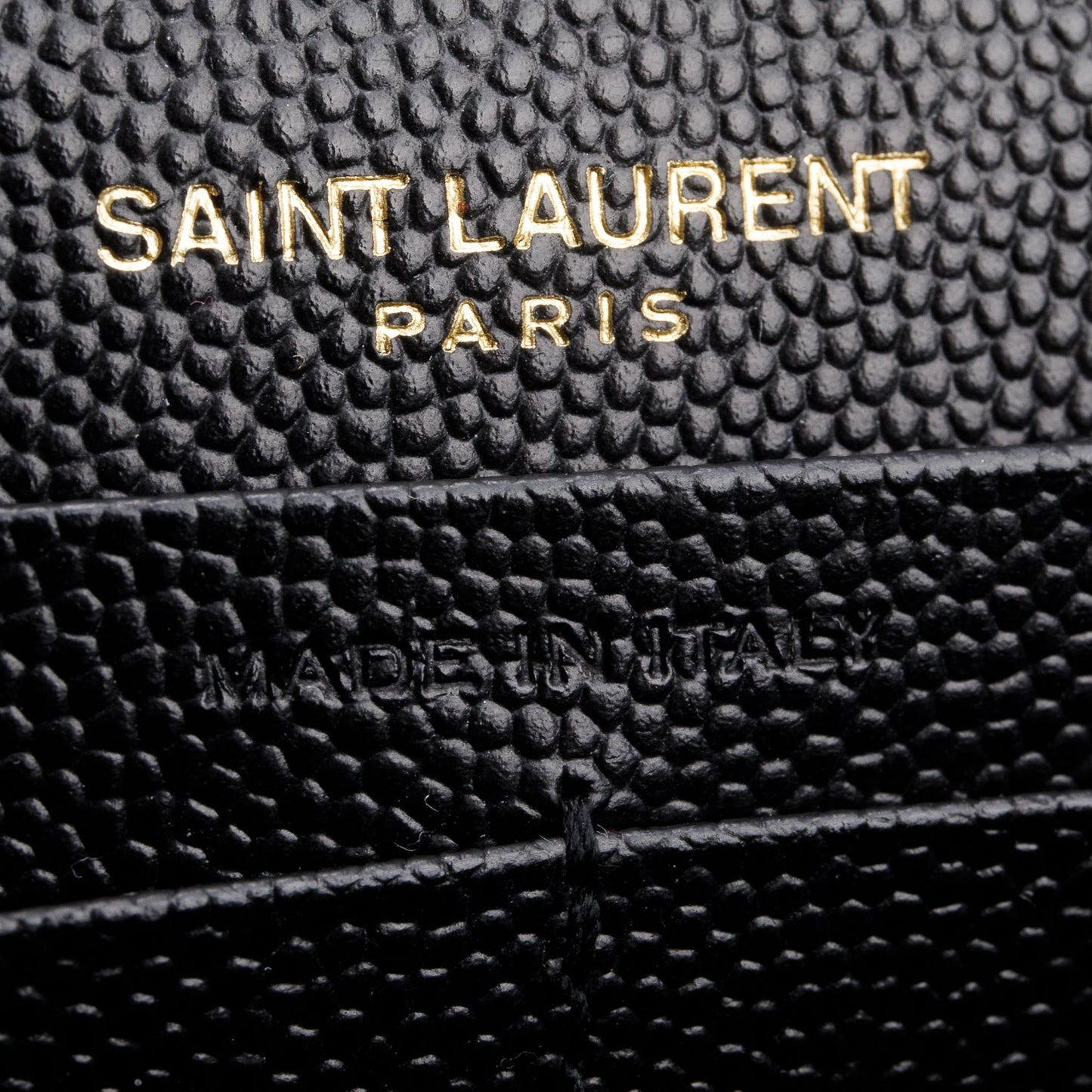 Saint Laurent 2020 Black Grain De Poudre Leather Cassandre Envelope Chain Wallet