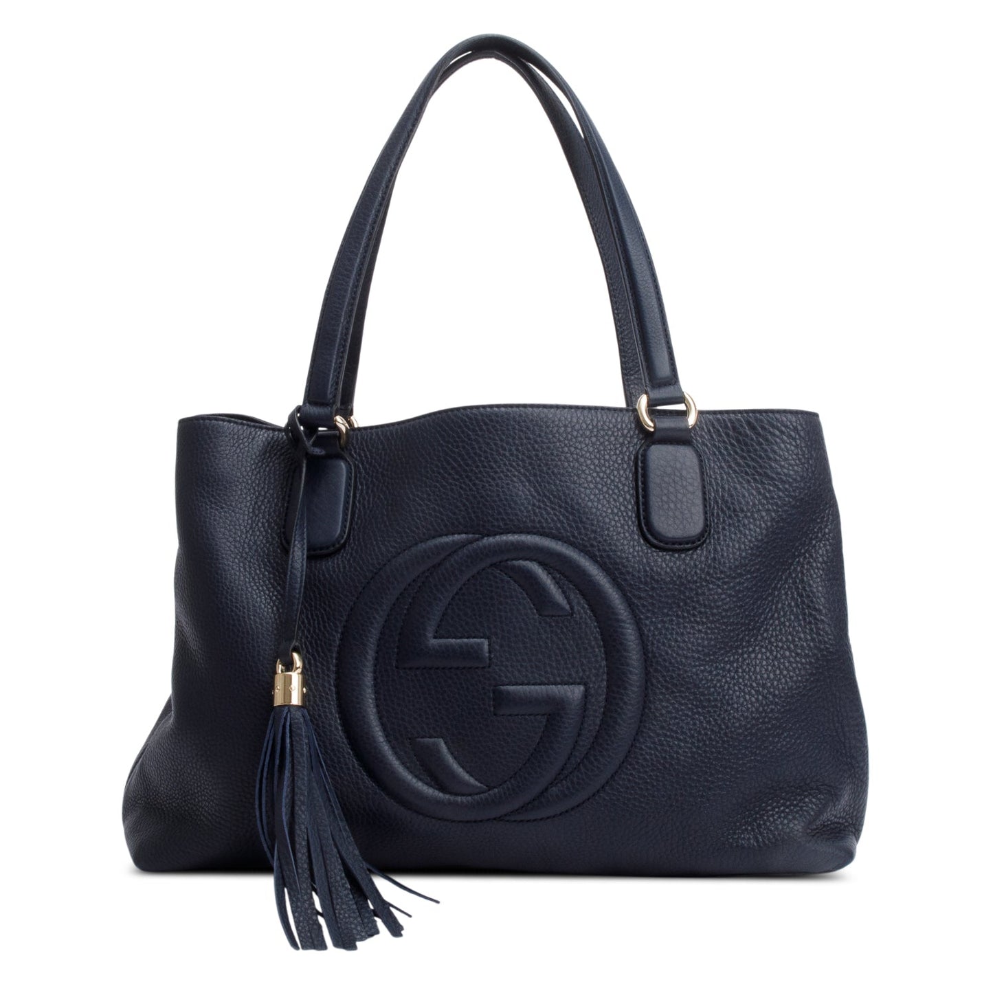 Gucci Navy Grained Leather Medium Soho Working Tote