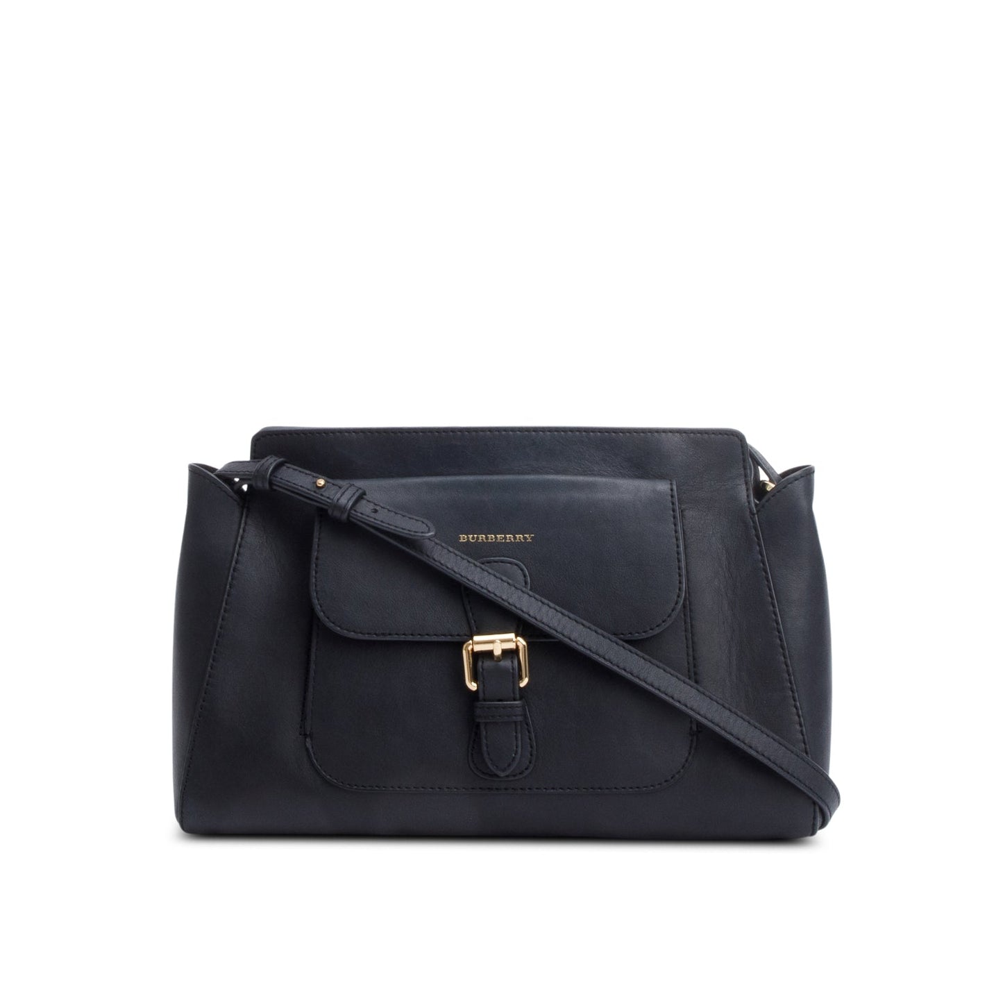 Burberry Black Leather Front Pocket Crossbody Bag
