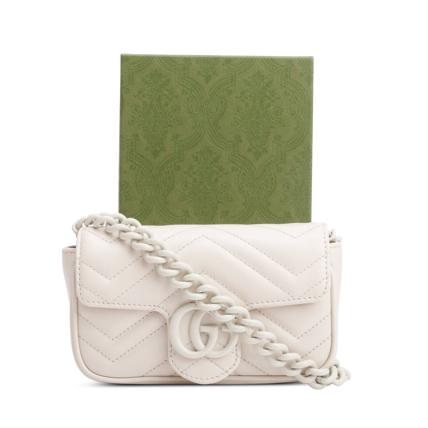 Gucci White GG Marmont Matelasse Monochrome Belt Bag