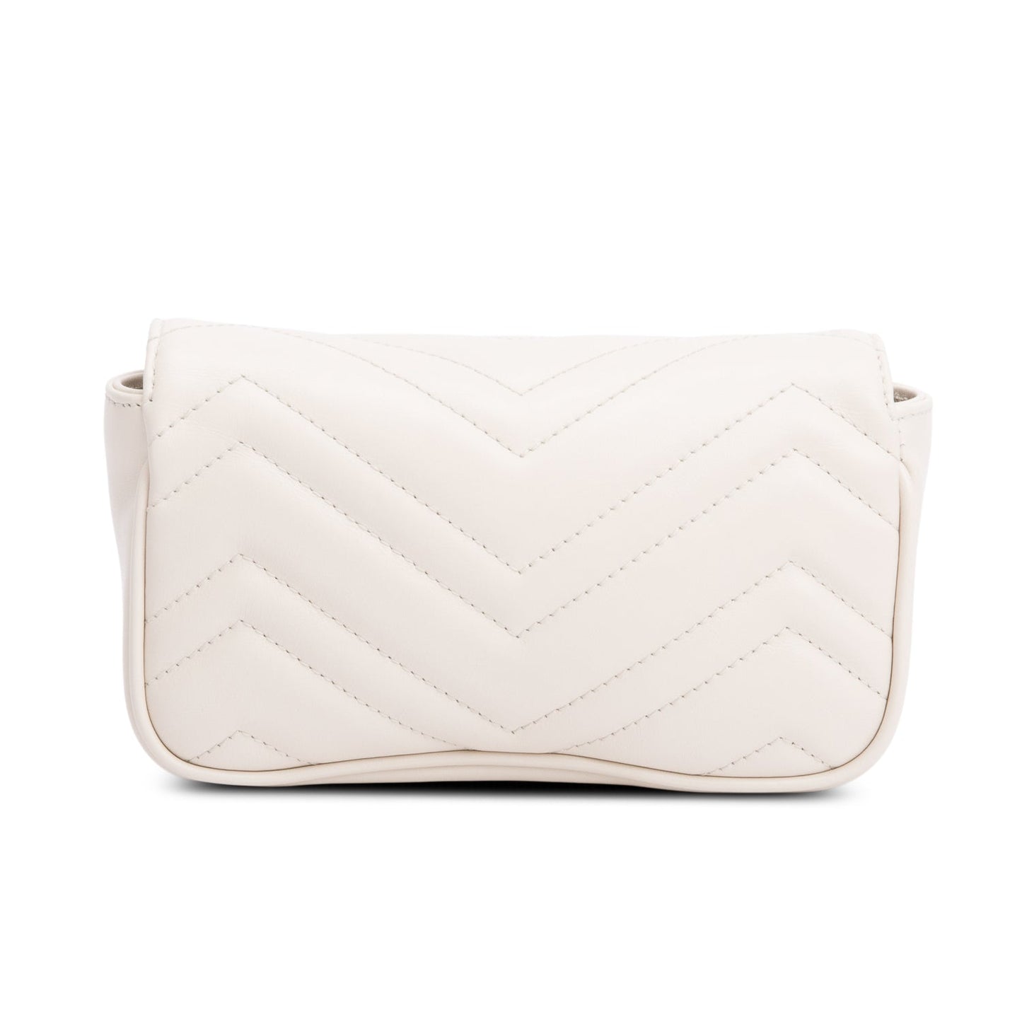 Gucci White GG Marmont Matelasse Monochrome Belt Bag