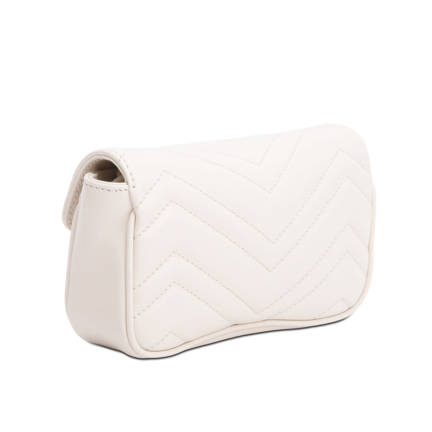 Gucci White GG Marmont Matelasse Monochrome Belt Bag