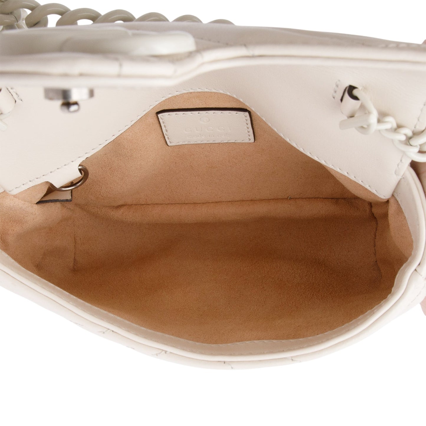 Gucci White GG Marmont Matelasse Monochrome Belt Bag