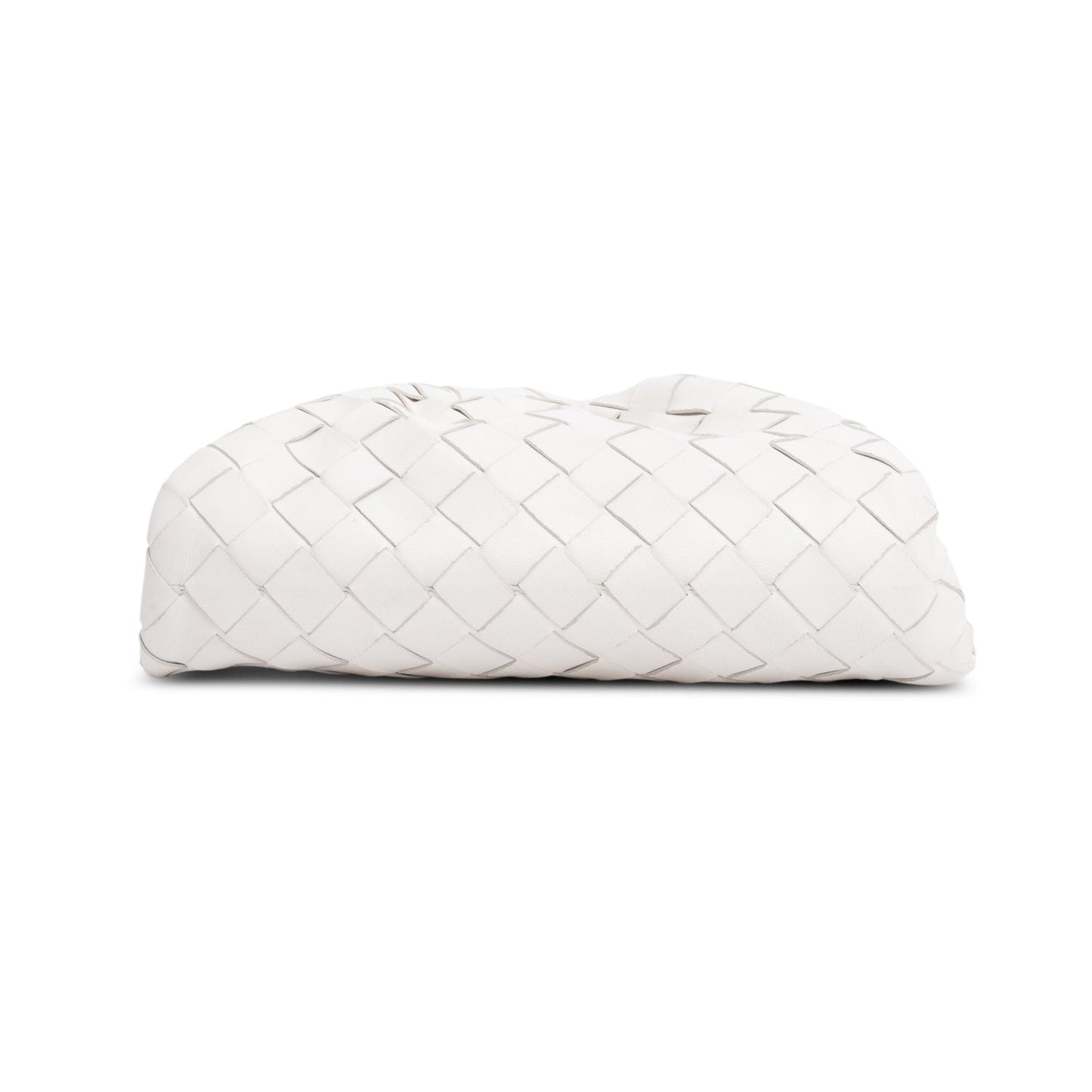 Bottega Veneta White Calfskin Intrecciato Leather The Mini Pouch