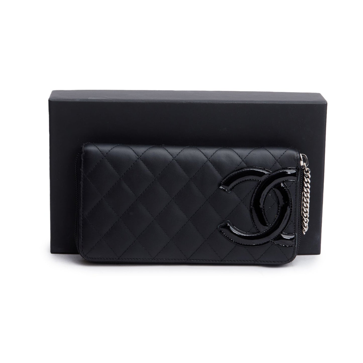Chanel Black Calfskin Leather Cambon Yen Wallet