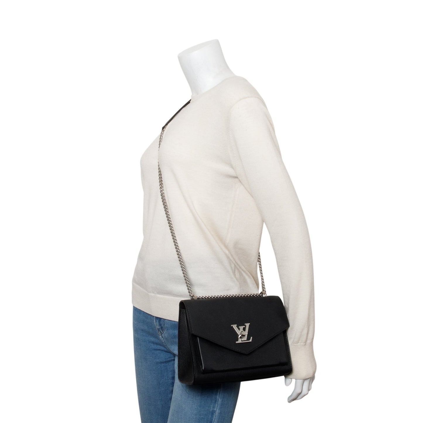 Louis Vuitton Black Soft Calf Leather MyLockMe Chain Bag