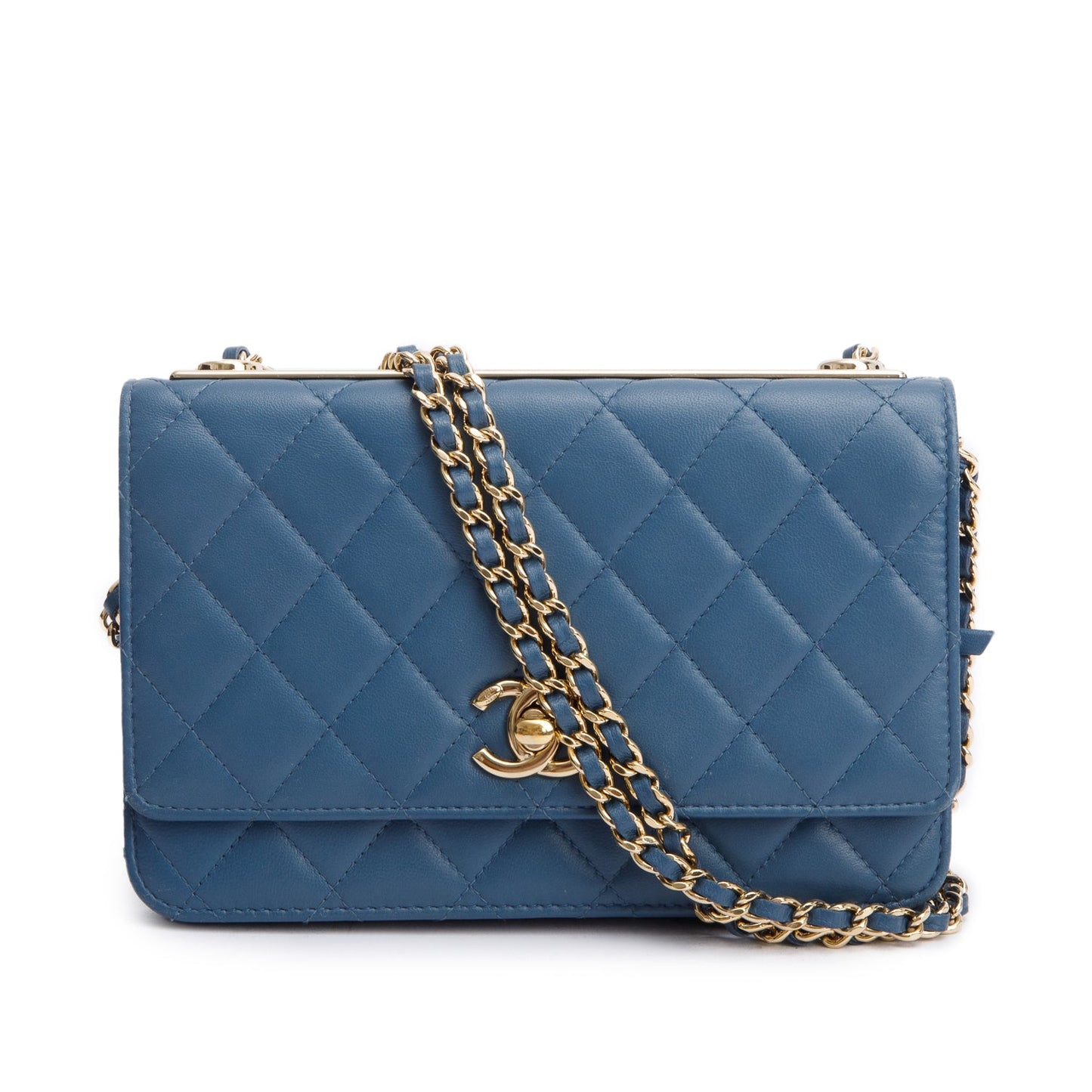 Chanel Blue Lambskin Leather Trendy CC Wallet on Chain