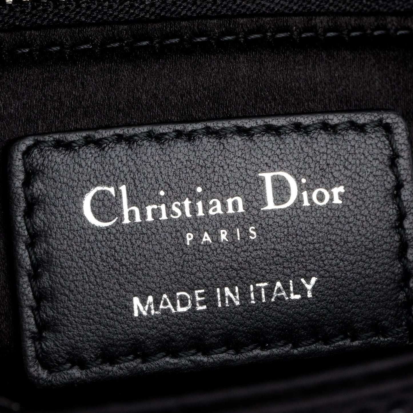 Christian Dior 2020 Black Strass Cannage Satin Mini Lady Dior Bag