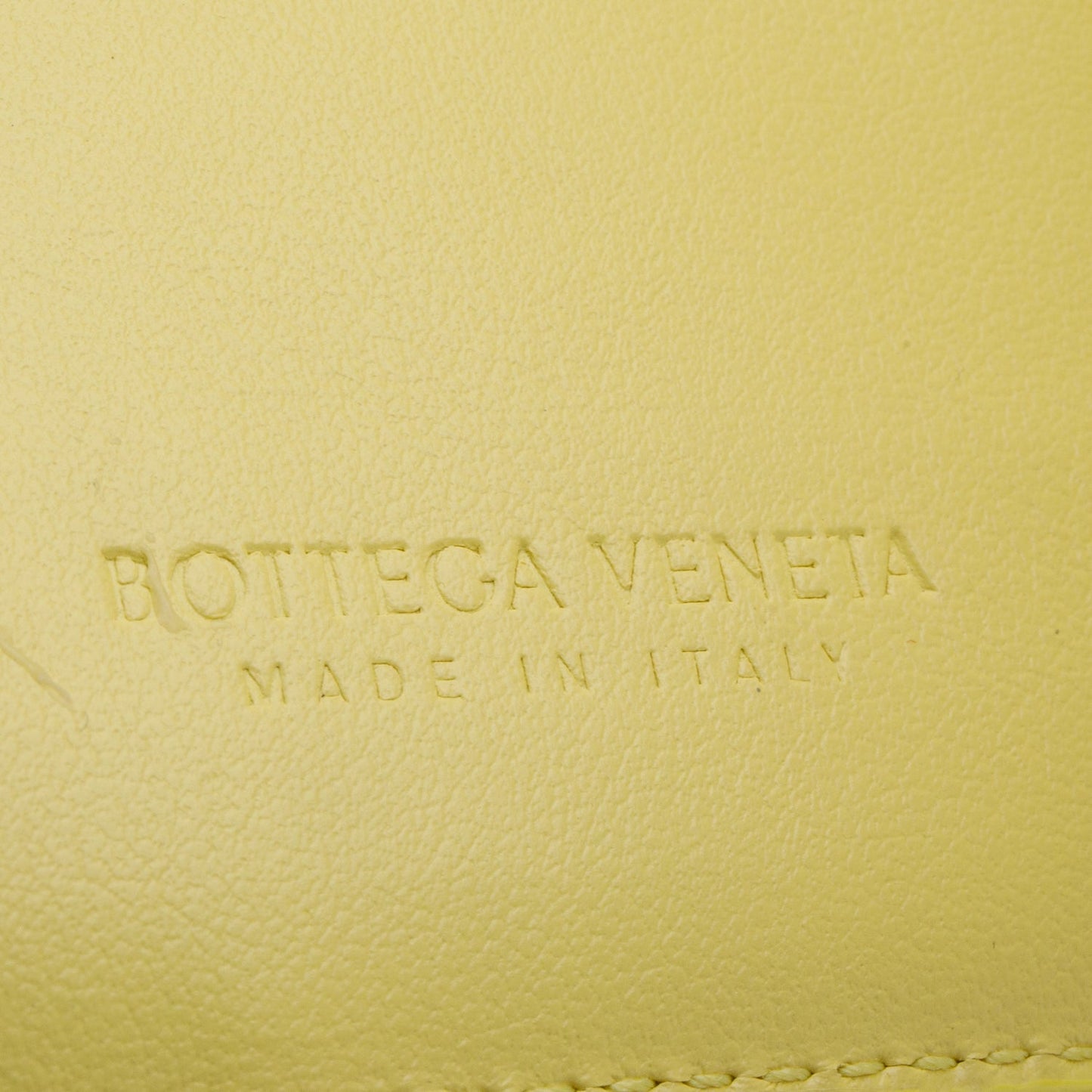 Bottega Veneta Yellow Intreccio Nappa Leather Cassette Tri-Fold Zip Wallet