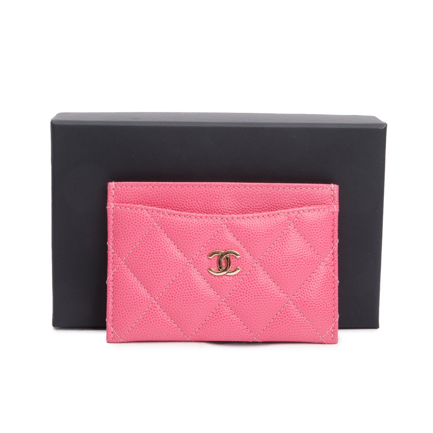 Chanel Pink Caviar Leather Classic Card Holder
